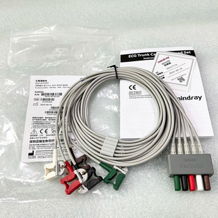 5-Lead ECG wires, Clip, Adult/Paediatric, TPU, AHA 1meter