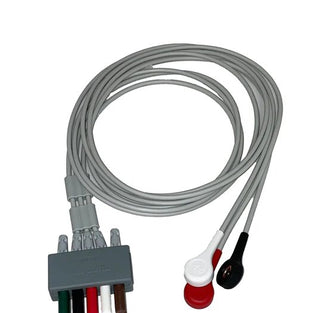 3-Lead ECG wires, Snap, Adu/Paed, TPU, AHA