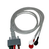 3-Lead ECG wires, Snap, Adult/Paediatric, TPU, AHA