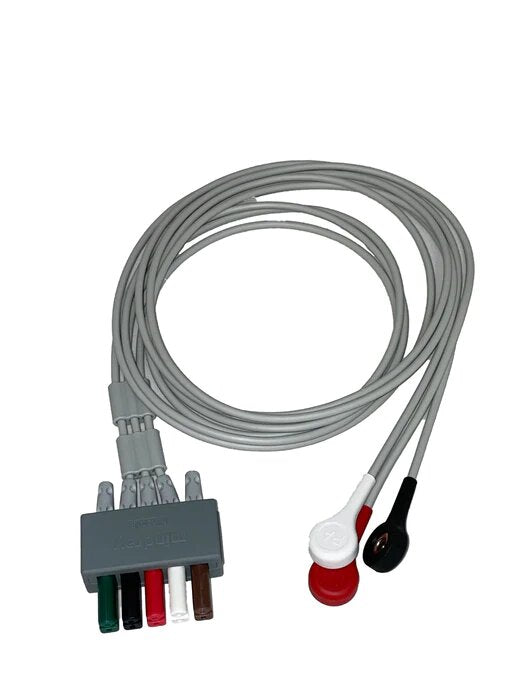 3-Lead ECG wires, Snap, Adult/Paediatric, TPU, AHA