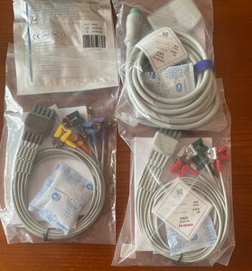 Electrode cable wires: Adult, 12-lead, Clip, AHA