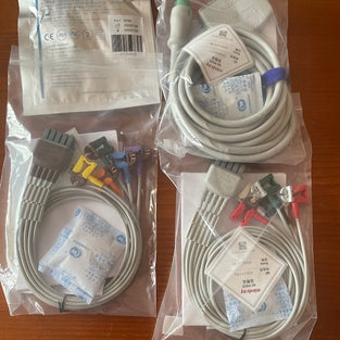 Electrode cable wires: Adult, 12-lead, Clip, AHA
