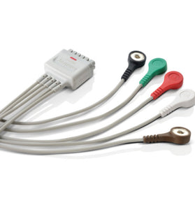 Mindray Reusable 5-Lead ECG Lead Wire Adult & Paediatric, Snap, AHA 0.9m length