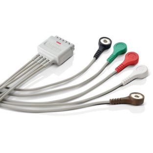 Mindray Reusable 5-Lead ECG Lead Wire Adult & Paediatric, Snap, AHA 0.9m length