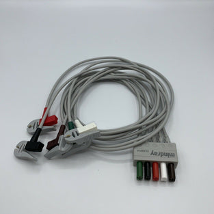 5-Lead ECG wires, Clip, Adult/Paediatric, TPU, AHA 1meter