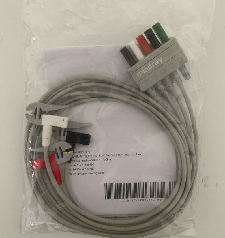 3-Lead ECG wires, Clip Type, Adult Paediatric, TPU, AHA, (1m)