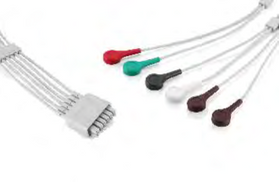 6 Lead N/T ECG Clip Lead Wires - 36 in.