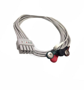 12-Lead ECG Limb Wires, Snap, Adu, Gray, TPU, AHA