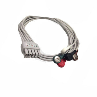 12-Lead ECG Limb Wires, Snap, Adu, Gray, TPU, AHA