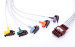 12-Lead ECG Chest wires, Clip, Adu, Brown, TPU, AHA