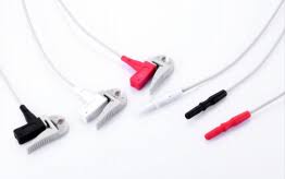 ECG lead wires, Single-patient use, 3-lead, Ped/Neo, Clip, AHA, DIN